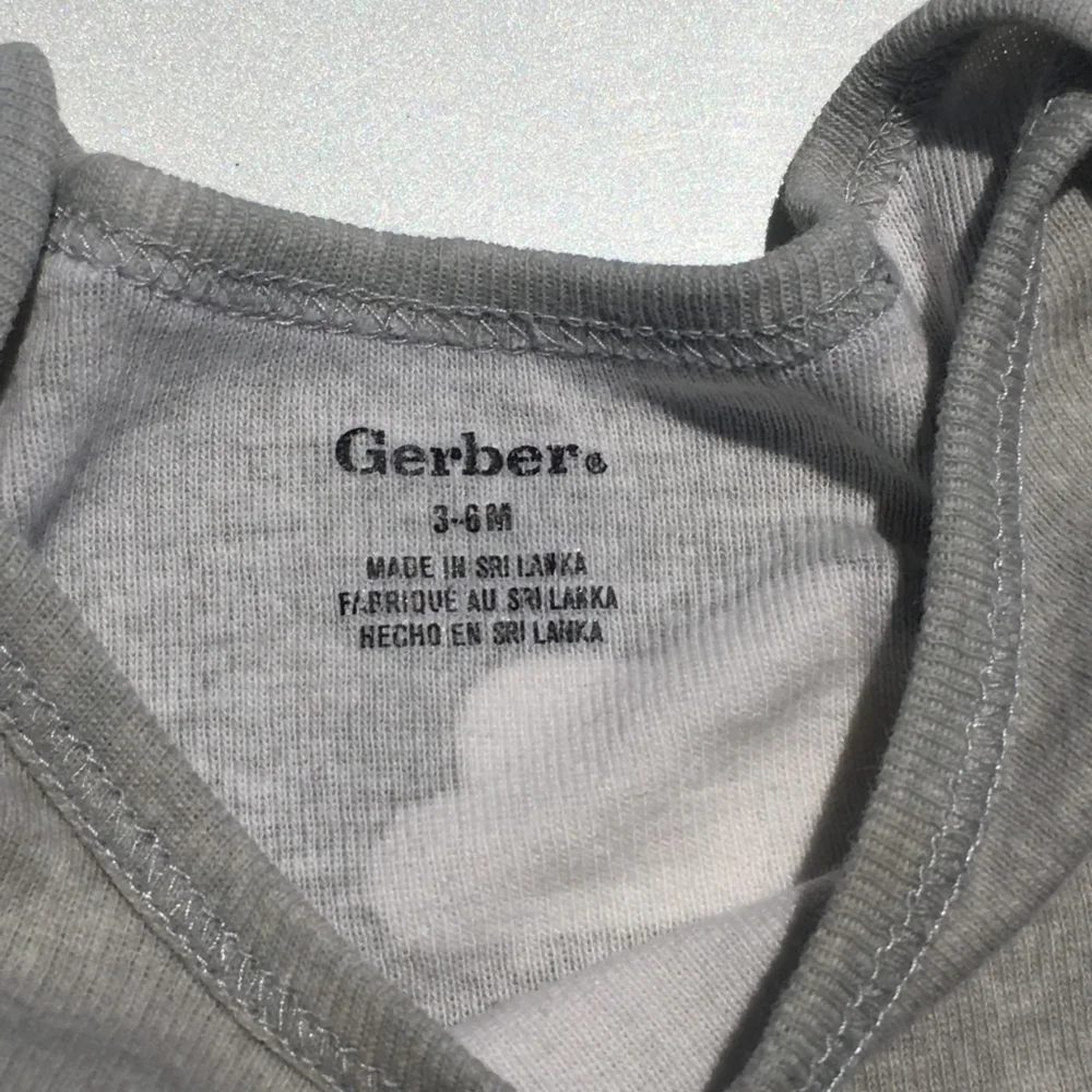 Gerber Fluffy White Clouds Onesie Gray Size 3-6 Months